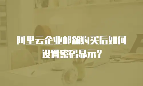 阿里云企业邮箱购买后如何设置密码显示?