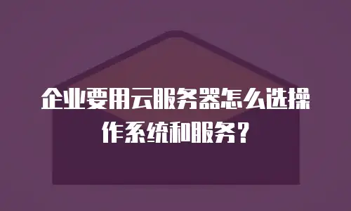 企业要用云服务器怎么选操作系统和服务？