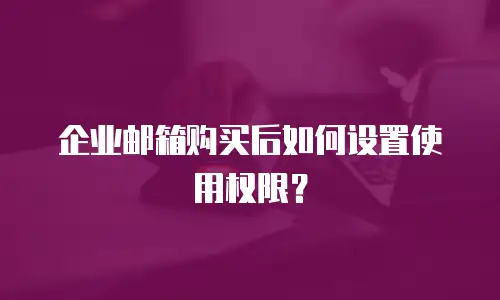 企业邮箱购买后如何设置使用权限？
