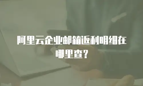 阿里云企业邮箱返利明细在哪里查？