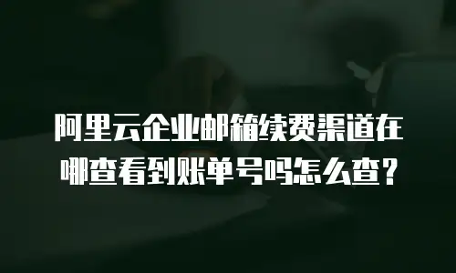 阿里云企业邮箱续费渠道在哪查看到账单号吗怎么查？