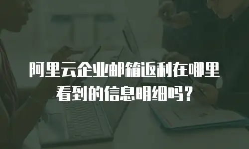 阿里云企业邮箱返利在哪里看到的信息明细吗？