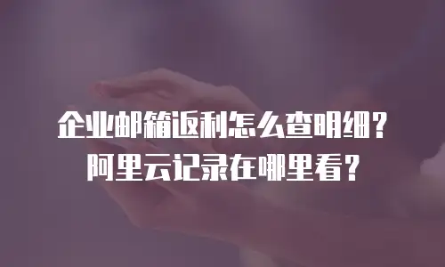 企业邮箱返利怎么查明细？阿里云记录在哪里看？