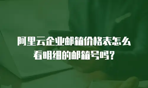 阿里云企业邮箱价格表怎么看明细的邮箱号吗?
