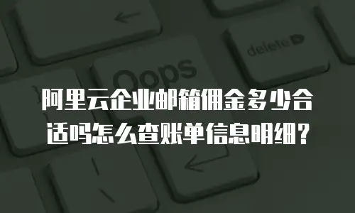 阿里云企业邮箱佣金多少合适吗怎么查账单信息明细？