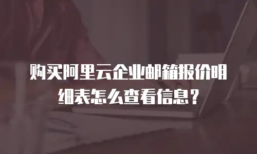 购买阿里云企业邮箱报价明细表怎么查看信息?