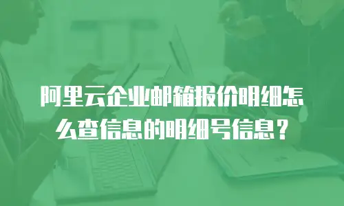 阿里云企业邮箱报价明细怎么查信息的明细号信息？