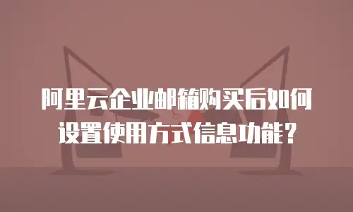 阿里云企业邮箱购买后如何设置使用方式信息功能?