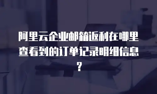 阿里云企业邮箱返利在哪里查看到的订单记录明细信息?