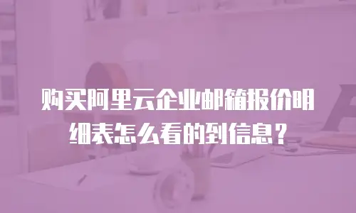 购买阿里云企业邮箱报价明细表怎么看的到信息？