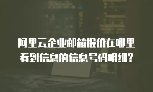 阿里云企业邮箱报价在哪里看到信息的信息号码明细？