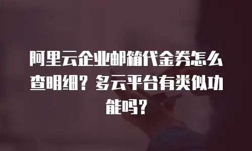 阿里云企业邮箱代金券怎么查明细？多云平台有类似功能吗？