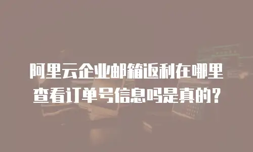 阿里云企业邮箱返利在哪里查看订单号信息吗是真的？