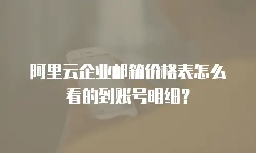 阿里云企业邮箱价格表怎么看的到账号明细?