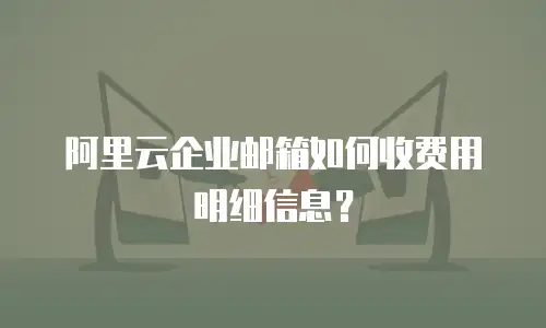 阿里云企业邮箱如何收费用明细信息？