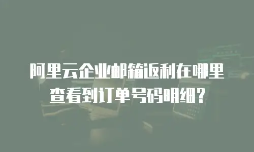 阿里云企业邮箱返利在哪里查看到订单号码明细？