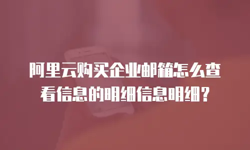 阿里云购买企业邮箱怎么查看信息的明细信息明细？