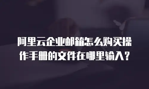 阿里云企业邮箱怎么购买操作手册的文件在哪里输入？