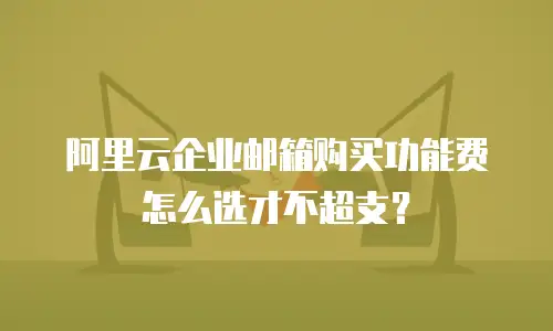 阿里云企业邮箱购买功能费怎么选才不超支？