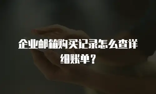 企业邮箱购买记录怎么查详细账单？