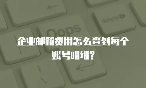 企业邮箱费用怎么查到每个账号明细？