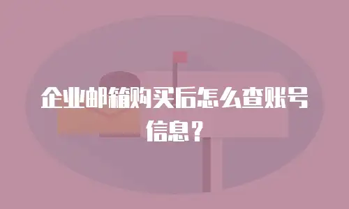 企业邮箱购买后怎么查账号信息？