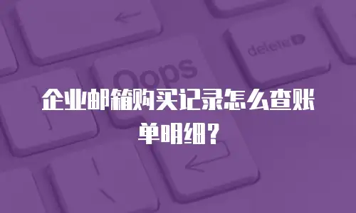 企业邮箱购买记录怎么查账单明细？
