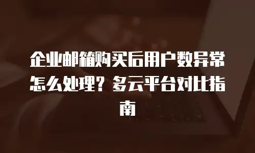 企业邮箱购买后用户数异常怎么处理？多云平台对比指南