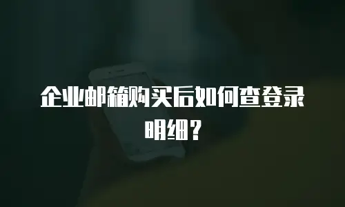 企业邮箱购买后如何查登录明细？