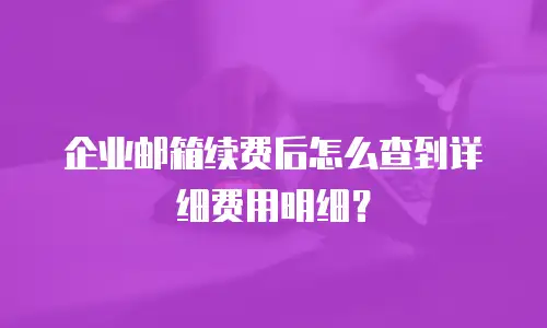 企业邮箱续费后怎么查到详细费用明细？