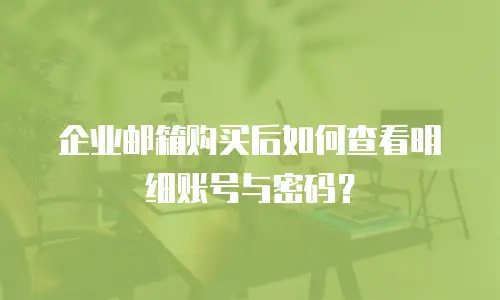 企业邮箱购买后如何查看明细账号与密码？