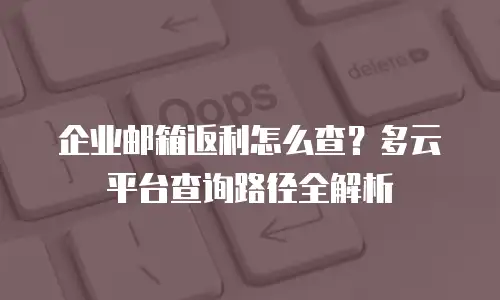 企业邮箱返利怎么查？多云平台查询路径全解析
