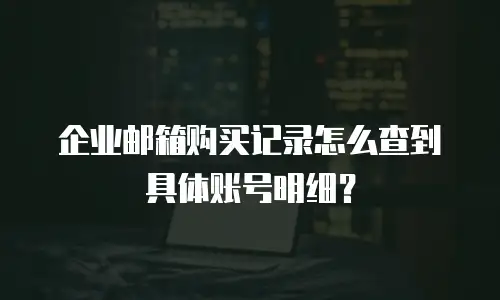 企业邮箱购买记录怎么查到具体账号明细？