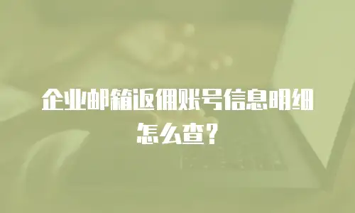 企业邮箱返佣账号信息明细怎么查？