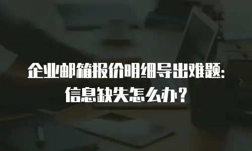 企业邮箱报价明细导出难题：信息缺失怎么办？