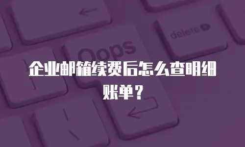 企业邮箱续费后怎么查明细账单？