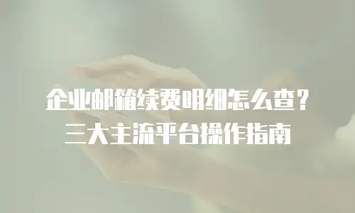企业邮箱续费明细怎么查？三大主流平台操作指南