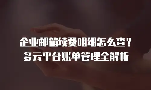 企业邮箱续费明细怎么查?多云平台账单管理全解析