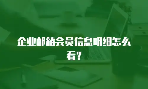 企业邮箱会员信息明细怎么看？