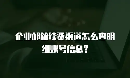 企业邮箱续费渠道怎么查明细账号信息？