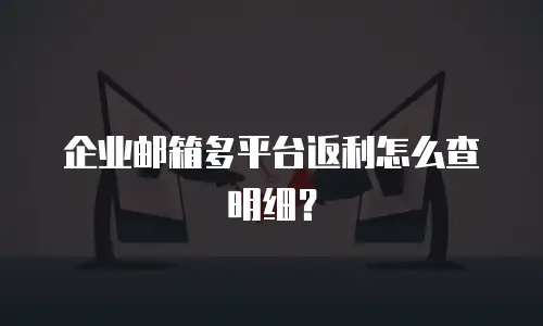 企业邮箱多平台返利怎么查明细?