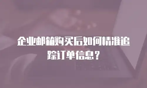 企业邮箱购买后如何精准追踪订单信息?