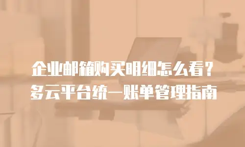 企业邮箱购买明细怎么看？多云平台统一账单管理指南