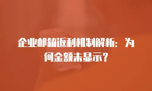 企业邮箱返利机制解析:为何金额未显示?