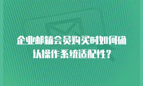 企业邮箱会员购买时如何确认操作系统适配性?
