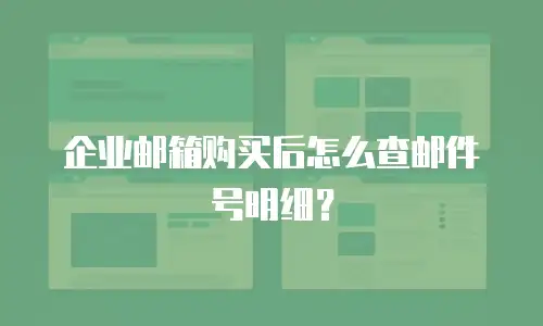 企业邮箱购买后怎么查邮件号明细?
