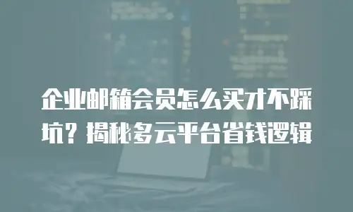 企业邮箱会员怎么买才不踩坑？揭秘多云平台省钱逻辑