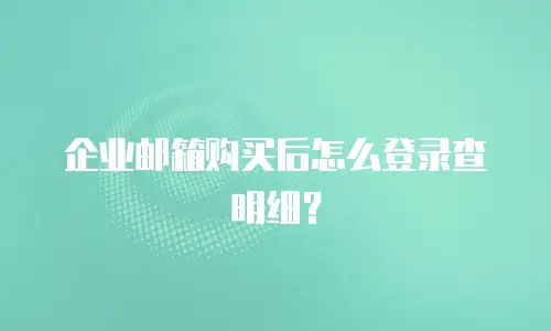 企业邮箱购买后怎么登录查明细？