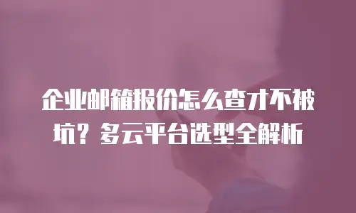 企业邮箱报价怎么查才不被坑？多云平台选型全解析