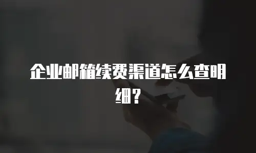 企业邮箱续费渠道怎么查明细？